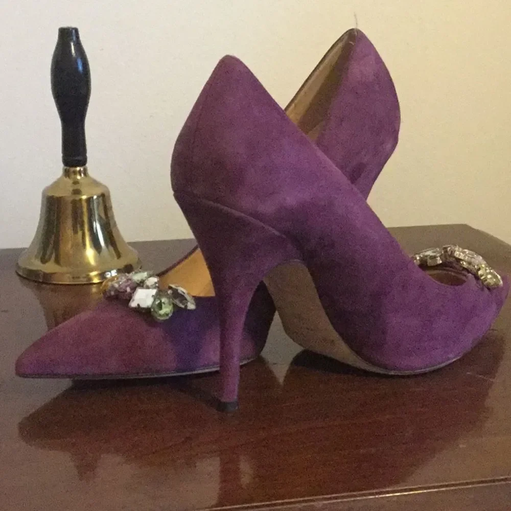 Kate Spade jeweled suede pointed-toe pump … - Picture 6 of 12